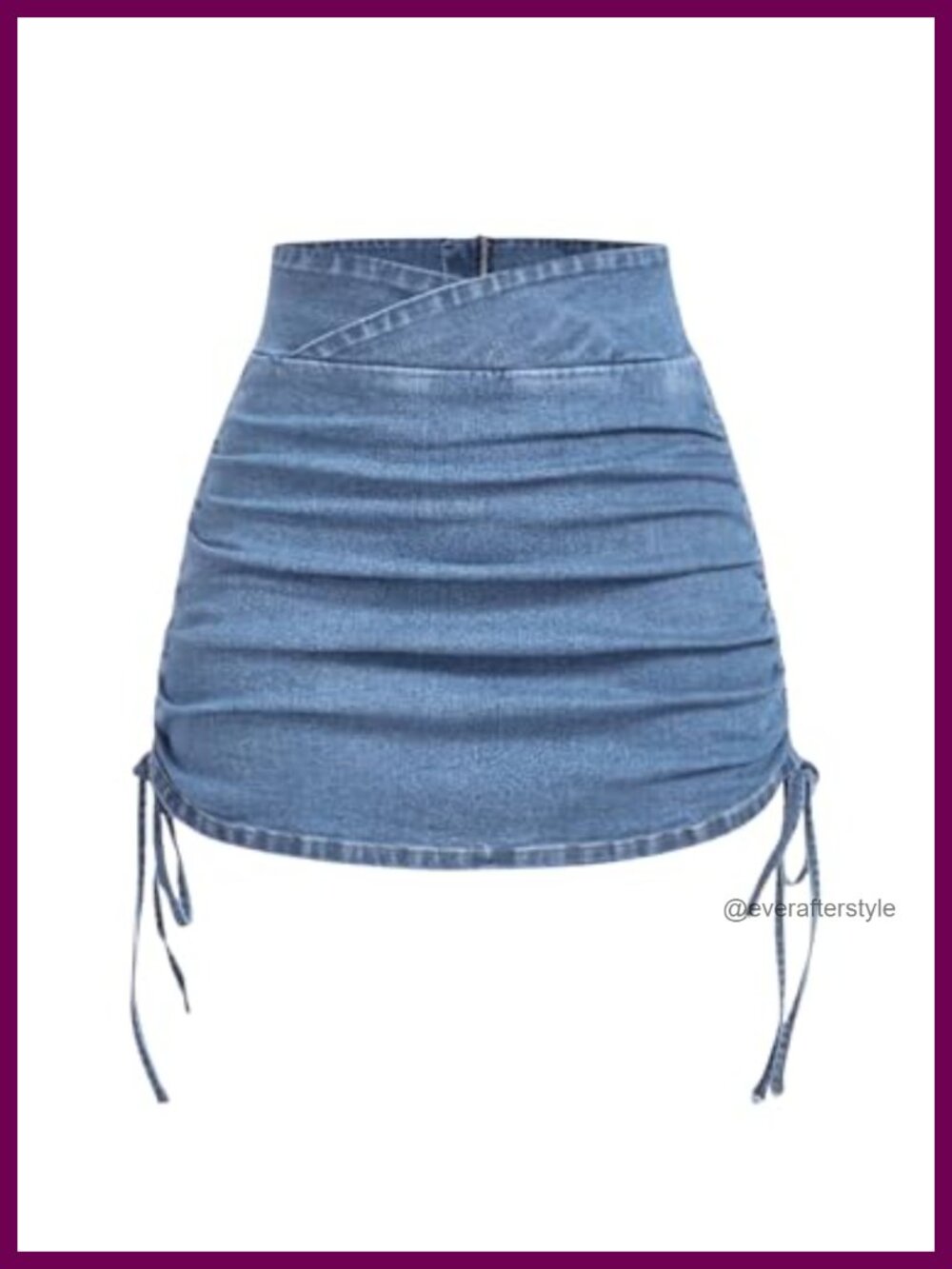 Women's Denim Mini Skirt High Rise Ruched A-Line Western Concert Outfit